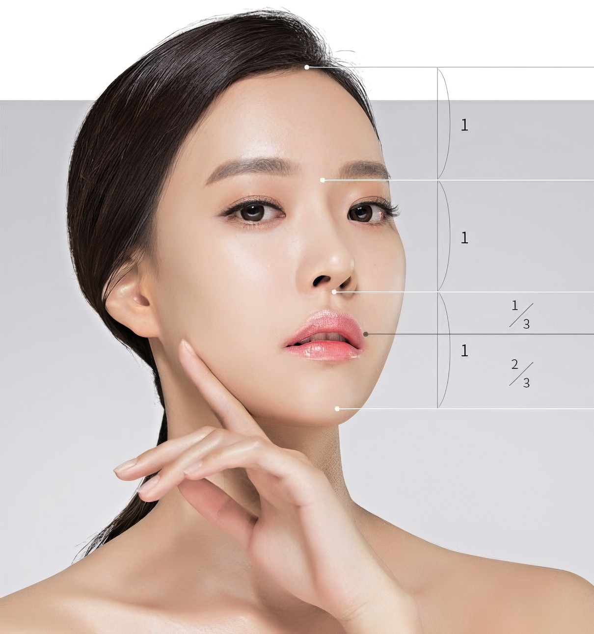 얼굴 정면 비율 예시 모델 사진