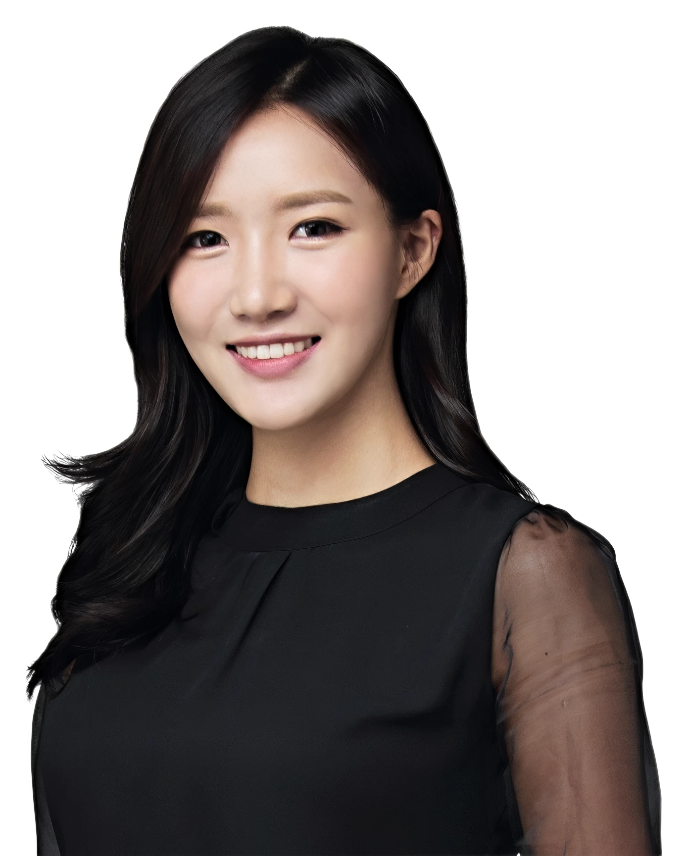 미소 짓는 여성 모델