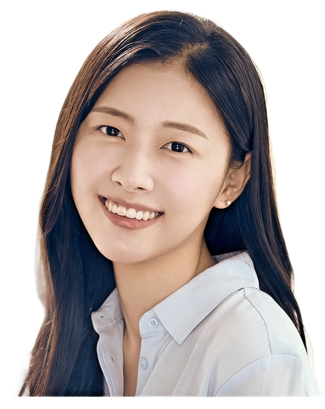 미소 짓는 여성 모델